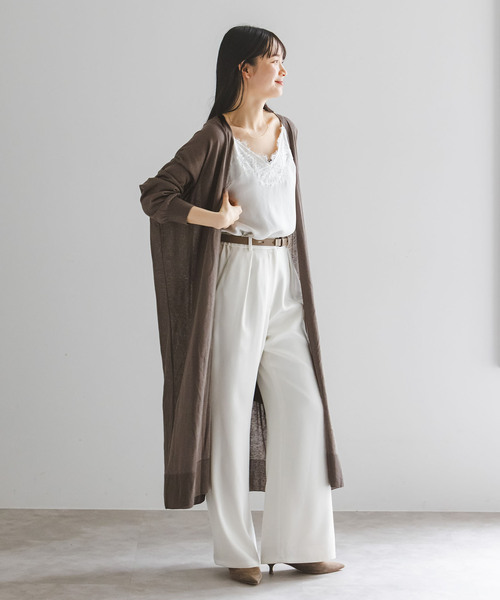 Noble(ノーブル)の「18Gシアーロングカーディガン(カーディガン/ボレロ・レディース・ライトグレー/モカ/ブラック・FREE)」の12枚目の写真