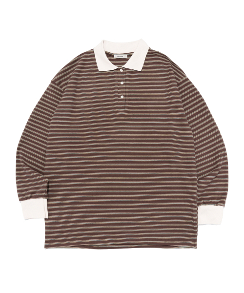 イージーストライプカラーTシャツ（ブラウン）