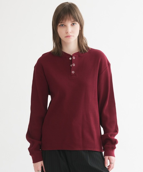 WAFFLE HENLEY T-SHIRT/ワッフルヘンリーネックTシャツ（Tシャツ