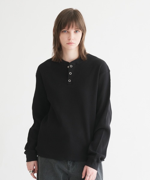 WAFFLE HENLEY T-SHIRT/ワッフルヘンリーネックTシャツ（Tシャツ