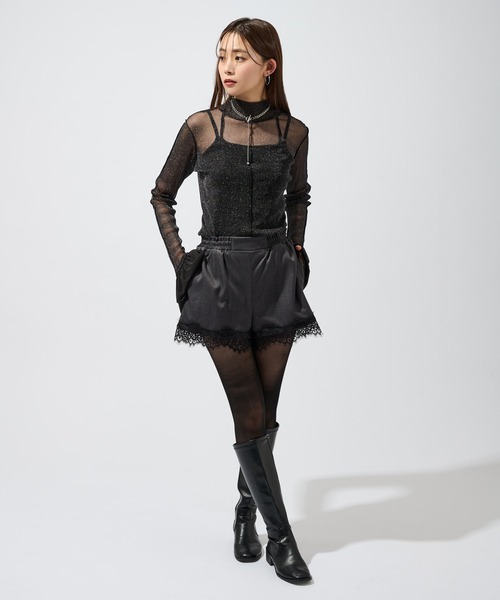 Ellno de Mavie（エルノデメヴィ）の「レースドッキングショートパンツ（その他パンツ・レディース・チャコール/ブラック・FREE）」の9枚目の写真