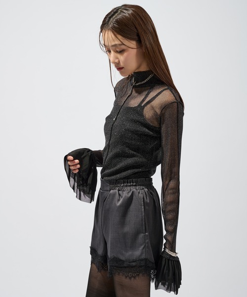 Ellno de Mavie（エルノデメヴィ）の「レースドッキングショートパンツ（その他パンツ・レディース・チャコール/ブラック・FREE）」の7枚目の写真