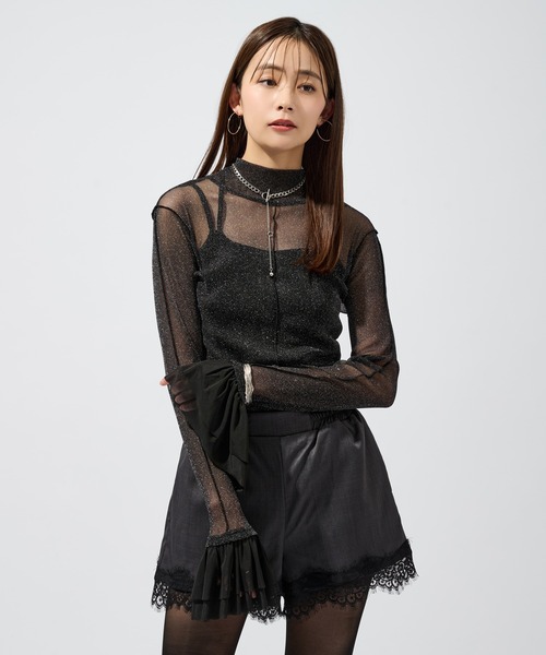 Ellno de Mavie（エルノデメヴィ）の「レースドッキングショートパンツ（その他パンツ・レディース・チャコール/ブラック・FREE）」の6枚目の写真