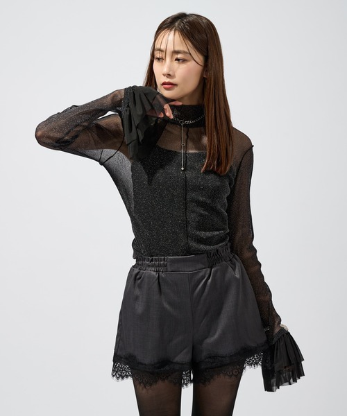 Ellno de Mavie（エルノデメヴィ）の「レースドッキングショートパンツ（その他パンツ・レディース・チャコール/ブラック・FREE）」の5枚目の写真