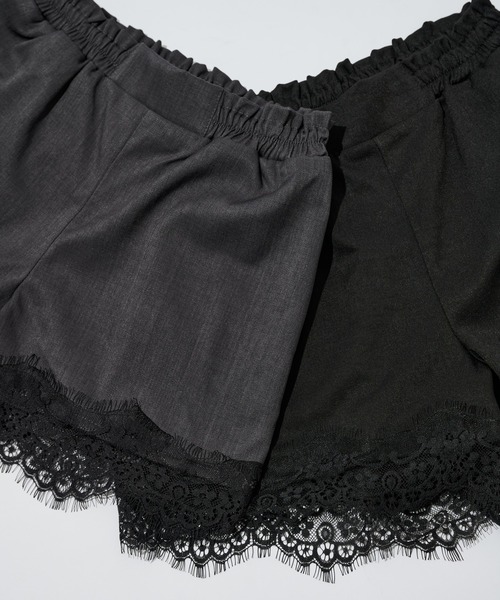 Ellno de Mavie（エルノデメヴィ）の「レースドッキングショートパンツ（その他パンツ・レディース・チャコール/ブラック・FREE）」の3枚目の写真