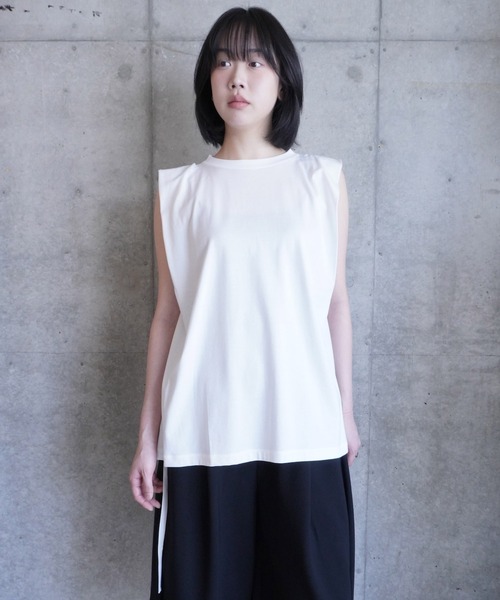 k3&co.(ケイスリーアンドコー)の「Draw string N/S top(Tシャツ/カットソー・レディース・Black/White・ONE SIZE)」の3枚目の写真