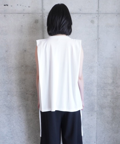 k3&co.(ケイスリーアンドコー)の「Draw string N/S top(Tシャツ/カットソー・レディース・Black/White・ONE SIZE)」の5枚目の写真