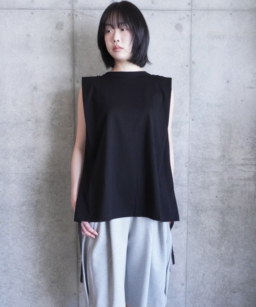 k3&co.(ケイスリーアンドコー)の「Draw string N/S top(Tシャツ/カットソー・レディース・Black/White・ONE SIZE)」の20枚目の写真