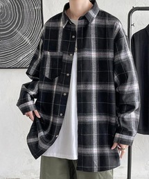 KELVIN（ケルヴァン）の「Monotone Plaid Oversized Shirt モノトーン チェック オーバーサイズ シャツ（シャツ/ブラウス）」