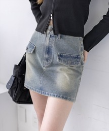 clear | デニム台形ミニスカート［大人 カジュアル 着回し力抜群］(スカート)