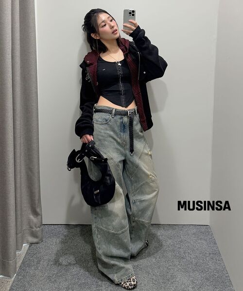 TANSANMAGNESIUM(タンサン マグネシウム)の「アイレットスモールロゴフードジップアップ(ストライプレッド)(パーカー・レディース・その他・MEDIUM/SMALL)」の9枚目の写真