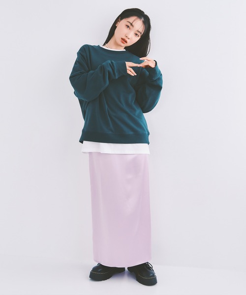 COLORME(カラーミー)の「【AKB48 伊藤百花 着用】スタイルアップ スリット入りサテンスカート(スカート・レディース・ライラック/ブルー・FREE)」の16枚目の写真