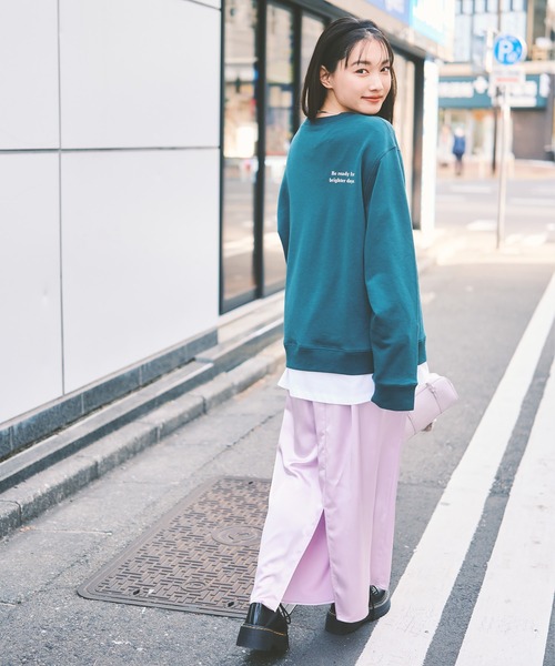 COLORME(カラーミー)の「【AKB48 伊藤百花 着用】スタイルアップ スリット入りサテンスカート(スカート・レディース・ライラック/ブルー・FREE)」の11枚目の写真