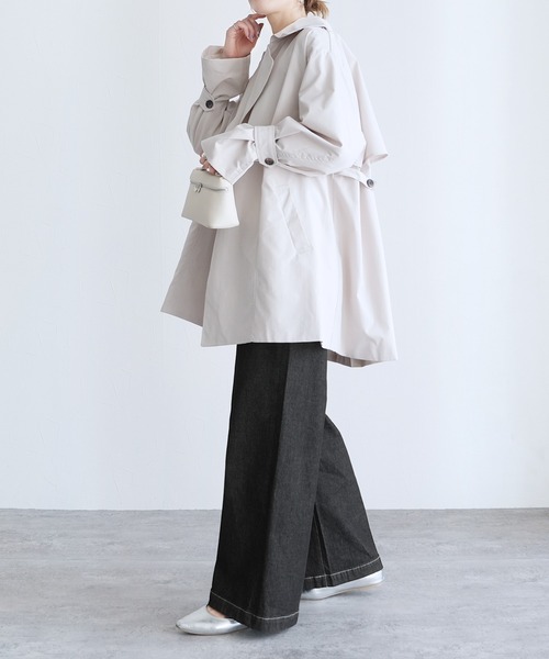 reca（レカ）の「ウエストリブデニムワイドパンツ（デニムパンツ・レディース・ブラック/ライトブルー/ネイビー・M/L/LL）」の8枚目の写真