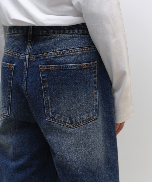 MUSINSA STANDARD（ムシンサスタンダード）の「ワンタックワイドデニムパンツ [ミディアムインディゴ]（デニムパンツ・メンズ・その他・26/27/28/29/30/31/32/33/34/36/38/40/42）」の6枚目の写真