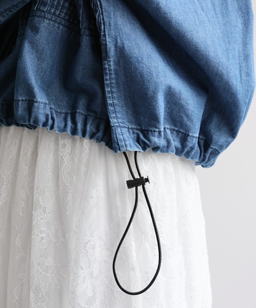 ap retro(アプレトロ)の「【India Fabric】ピンタックデニム シャツブルゾン / ショート丈(シャツ/ブラウス・レディース・ダークブルー/ライトブルー/ブルー・LARGE/MEDIUM)」の19枚目の写真