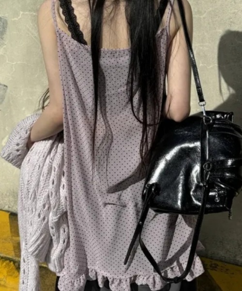 Vipoa（ヴィポア）の「dot chiffon camisole one piece（ワンピース・レディース・グレー/ピンク/ブラウン・FREE）」の20枚目の写真