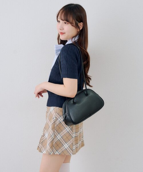 continuer de NICE CLAUP(コンティニューデナイスクラップ)の「リボンタイケーブル半袖ニット(ニット/セーター・レディース・アイボリー/ネイビー/トップグレー/サックスブルー・FREE)」の17枚目の写真