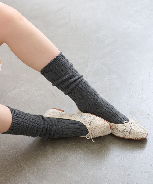 Piedi Nudi（ピエディヌーディ）の「piedinudi /ピエディヌーディSIMPLE RIB（ソックス/靴下・レディース・ホワイト/チャコールグレー・FREE）」の3枚目の写真