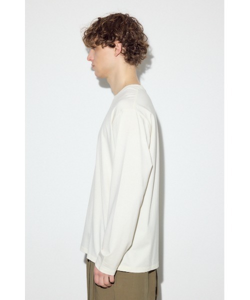 AZUL by moussy（アズールバイマウジー）の「スムースタッチ長袖トップス（Tシャツ/カットソー・メンズ・ブラック/ホワイト/ライトブラック・SMALL/MEDIUM/LARGE）」の9枚目の写真