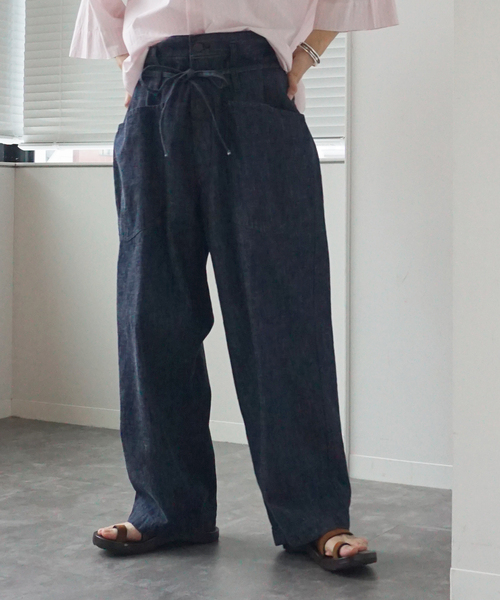 JOURNAL STANDARD LUXE(ジャーナルスタンダード ラックス)の「10OZデニム ARMYビッグパンツ(デニムパンツ・レディース・ネイビー・FREE)」の5枚目の写真