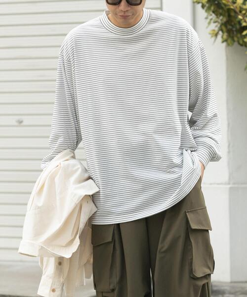 FORK&SPOON(フォークアンドスプーン)の「FORK&SPOON CAVEボーダーロングスリーブTシャツ(Tシャツ/カットソー・メンズ・ホワイト系その他/ブラック系その他/グレー系その他・4/5)」の1枚目の写真
