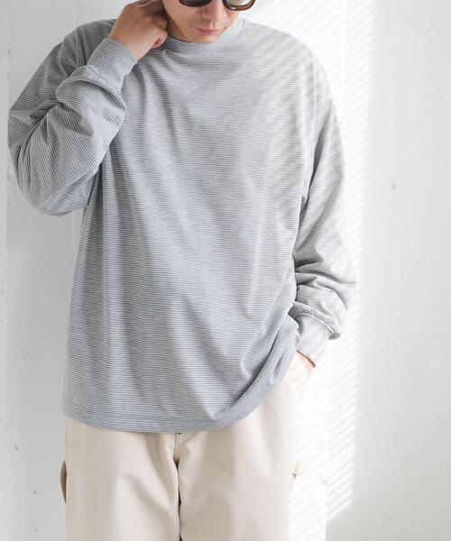 FORK&SPOON(フォークアンドスプーン)の「FORK&SPOON CAVEボーダーロングスリーブTシャツ(Tシャツ/カットソー・メンズ・ホワイト系その他/ブラック系その他/グレー系その他・4/5)」の3枚目の写真