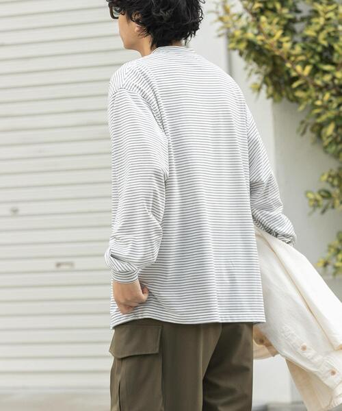FORK&SPOON(フォークアンドスプーン)の「FORK&SPOON CAVEボーダーロングスリーブTシャツ(Tシャツ/カットソー・メンズ・ホワイト系その他/ブラック系その他/グレー系その他・4/5)」の5枚目の写真
