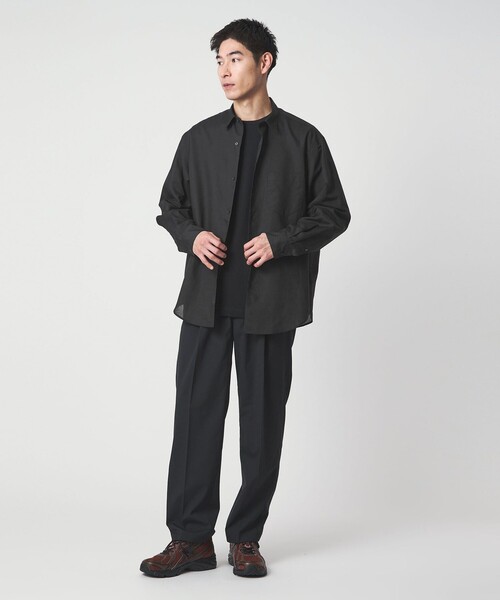 green label relaxing(グリーンレーベルリラクシング)の「ラミー ミックス ジャストルーズ 長袖 シャツ(シャツ/ブラウス・メンズ・コバルトブルー/ブラック/ライトグレー・XL/L/M/S)」の17枚目の写真