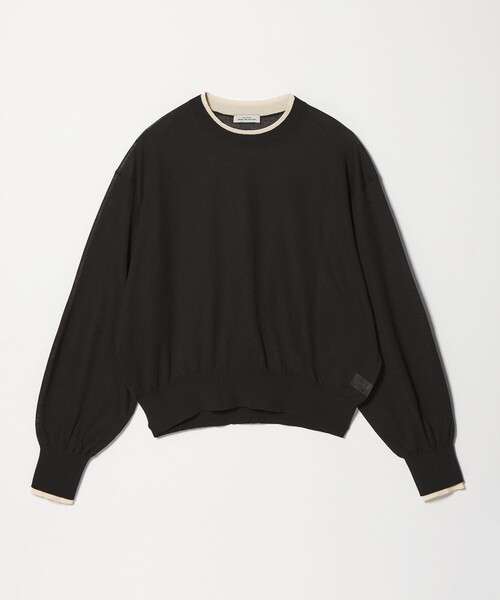 green label relaxing（グリーンレーベルリラクシング）の「【WEB限定】＜at ease＞バイカラー シアー ニット プルオーバー（ニット/セーター・レディース・ブラック/ライトブルー/ブラウン/ピンク/ケリーグリーン/ネイビー・FREE）」の2枚目の写真