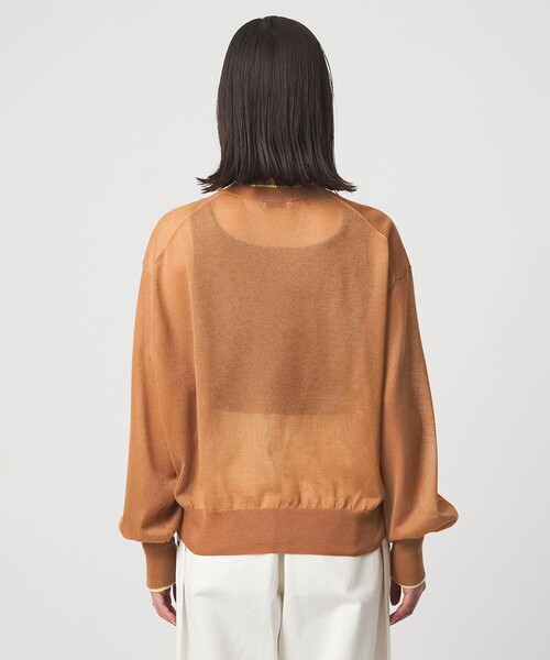 green label relaxing（グリーンレーベルリラクシング）の「【WEB限定】＜at ease＞バイカラー シアー ニット プルオーバー（ニット/セーター・レディース・ブラック/ライトブルー/ブラウン/ピンク/ケリーグリーン/ネイビー・FREE）」の13枚目の写真