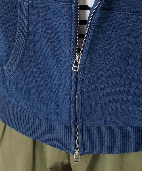 BLUE BLUE(ブルーブルー)の「インディゴダイ メランジ ジップアップパーカー(ニット/セーター・メンズ・インディゴブルー・S/M/L)」の7枚目の写真