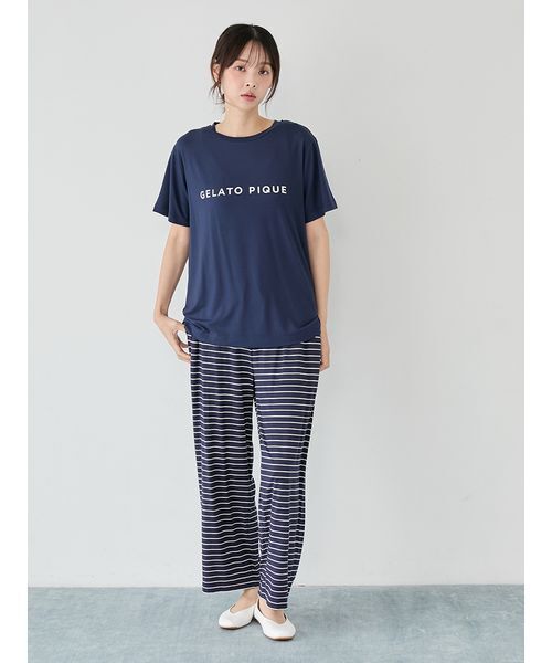 gelato pique ラビットモチーフシャツ　パンツ　上下セット　即日発送 ジェラートピケ レディース スムーズィーロゴジャガードプルオーバー