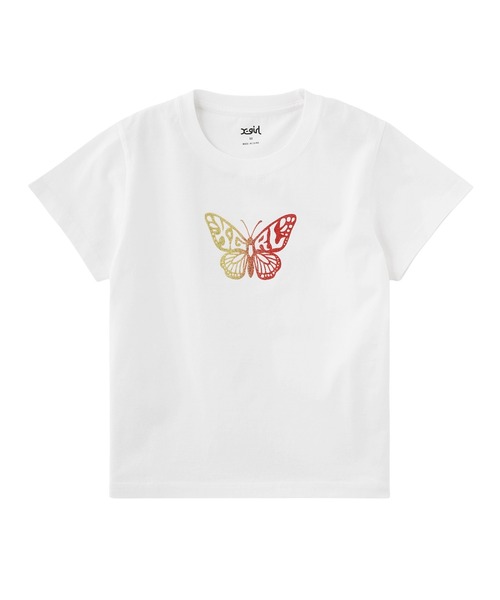 X-girl(エックスガール)の「GRADIENT GLITTER BUTTERFLY S/S BABY TEE(Tシャツ/カットソー・レディース・ブラック/オリーブ/ホワイト・S/M)」の7枚目の写真