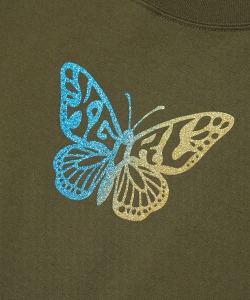 X-girl(エックスガール)の「GRADIENT GLITTER BUTTERFLY S/S BABY TEE(Tシャツ/カットソー・レディース・ブラック/オリーブ/ホワイト・S/M)」の10枚目の写真