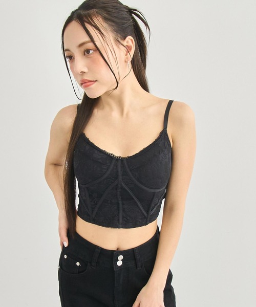 ANAP(アナップ)の「カップ付コルセットキャミソール(キャミソール・レディース・ブラック/ホワイト・F)」の10枚目の写真