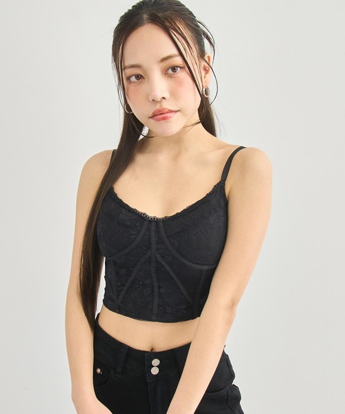ANAP(アナップ)の「カップ付コルセットキャミソール(キャミソール・レディース・ブラック/ホワイト・F)」の11枚目の写真