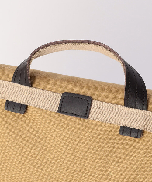 WEEKEND(ER)（ウィークエンダー）の「WEEKEND(ER)/ウィークエンダー WORKERS GAME BAG コットンキャンバス ショルダーバッグ（ショルダーバッグ・メンズ・ブラック/ベージュ・ONE SIZE）」の7枚目の写真