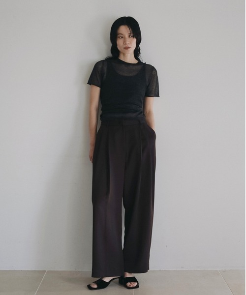 anuke（アンヌーク）の「Wrapcami Layered Knit（ニット/セーター・レディース・チャコールグレー/クリーム・FREE）」の3枚目の写真