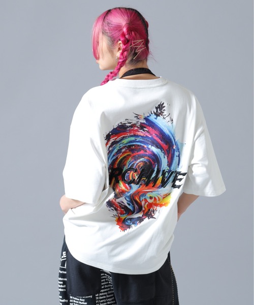 A4A(エーフォーエー)の「A4A/エーフォーエー/WHEEL S/S Tee(Tシャツ/カットソー・レディース・ホワイト/ブラック・L)」の2枚目の写真