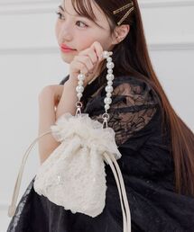 RETRO GIRL（レトロガール）の「チュール巾着バッグ（ハンドバッグ）」