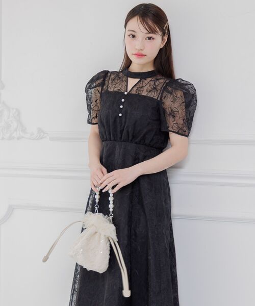 RETRO GIRL(レトロガール)の「チュール巾着バッグ(ハンドバッグ・レディース・オフホワイト/ブラック・ONE SIZE)」の17枚目の写真