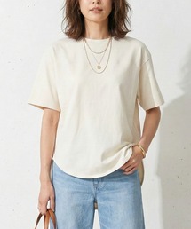 シルケットコットン100% ラウンドヘム 半袖Tシャツ / レディース 無地 カットソー