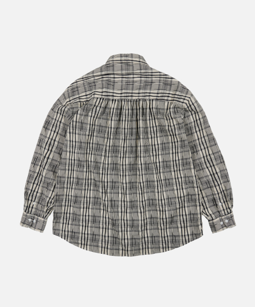 FRIZMWORKS(フリズムワークス)の「GATHERED CHECK SHIRT _ BLACK(シャツ/ブラウス・メンズ・その他・SMALL/MEDIUM/LARGE/X-LARGE)」の2枚目の写真
