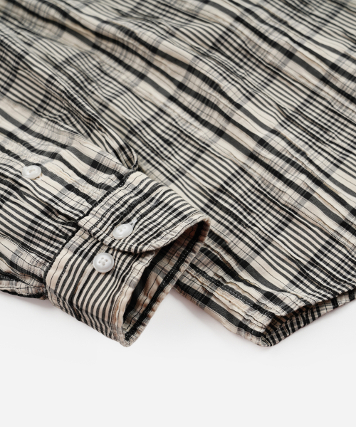FRIZMWORKS(フリズムワークス)の「GATHERED CHECK SHIRT _ BLACK(シャツ/ブラウス・メンズ・その他・SMALL/MEDIUM/LARGE/X-LARGE)」の7枚目の写真