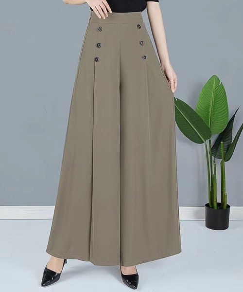 Flugge(フラッジー)の「エレガントワイドフレアパンツ(その他パンツ・レディース・ブラック/カーキ・LARGE/MEDIUM)」の1枚目の写真