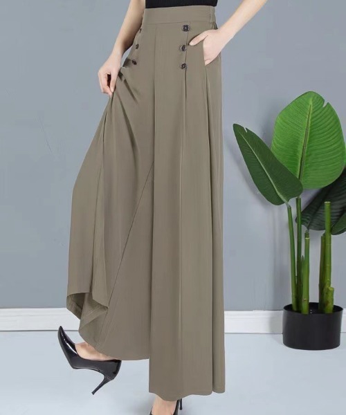 Flugge(フラッジー)の「エレガントワイドフレアパンツ(その他パンツ・レディース・ブラック/カーキ・LARGE/MEDIUM)」の7枚目の写真
