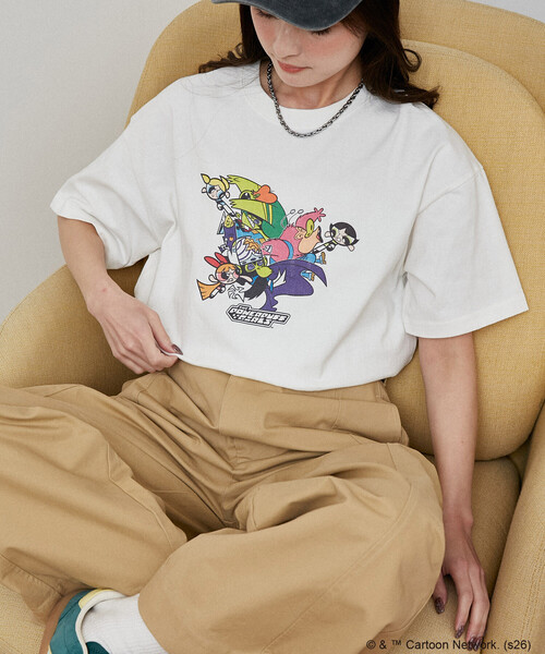 PUBLUX(パブリュクス)の「PUBLUX/パブリュクス 【THE POWERPUFF GIRLS】パワーパフ ガールズ フロントアート Tシャツ 限定展開(Tシャツ/カットソー・レディース・ライトグレー/チャコールグレー/オフホワイト・フリ-)」の3枚目の写真