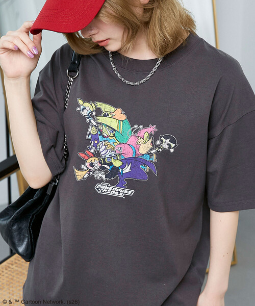 PUBLUX(パブリュクス)の「PUBLUX/パブリュクス 【THE POWERPUFF GIRLS】パワーパフ ガールズ フロントアート Tシャツ 限定展開(Tシャツ/カットソー・レディース・ライトグレー/チャコールグレー/オフホワイト・フリ-)」の1枚目の写真