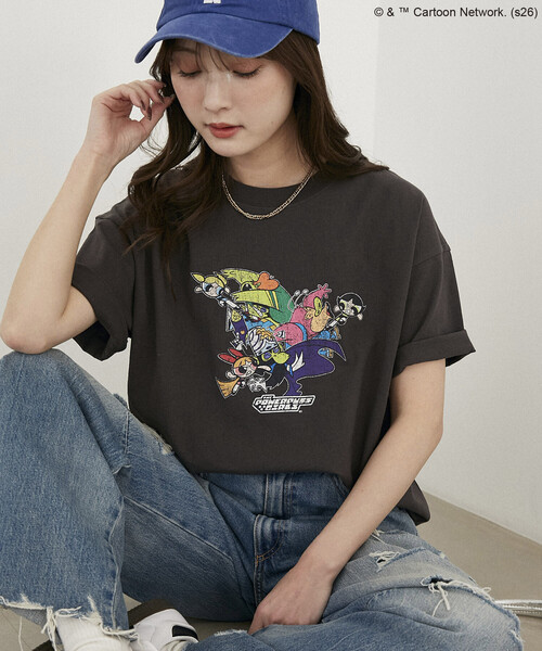PUBLUX(パブリュクス)の「PUBLUX/パブリュクス 【THE POWERPUFF GIRLS】パワーパフ ガールズ フロントアート Tシャツ 限定展開(Tシャツ/カットソー・レディース・ライトグレー/チャコールグレー/オフホワイト・フリ-)」の5枚目の写真